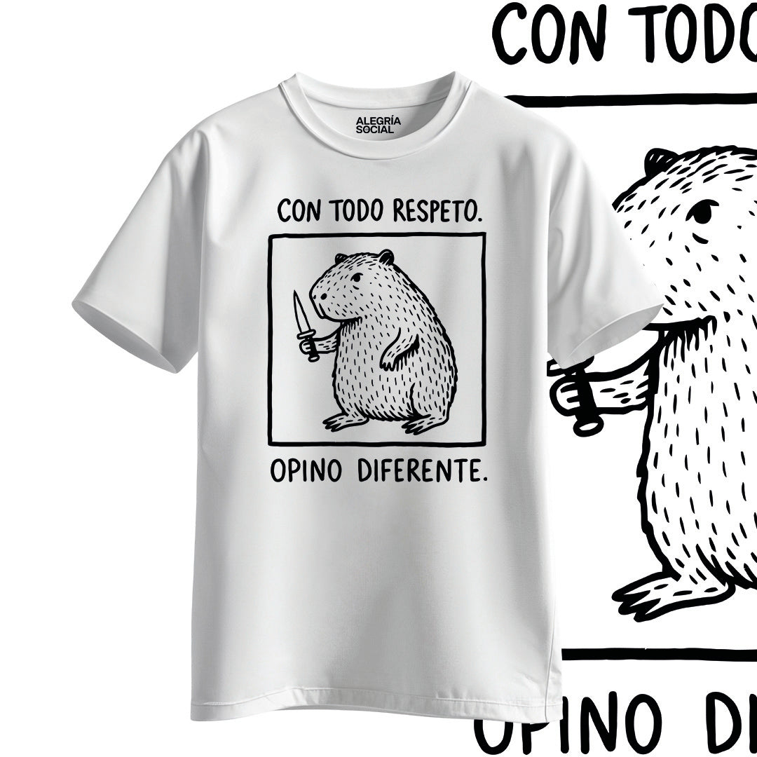 Polera Unisex Con todo respeto opino diferente