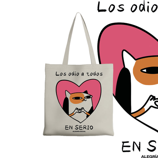 Tote bag Los odio a todos