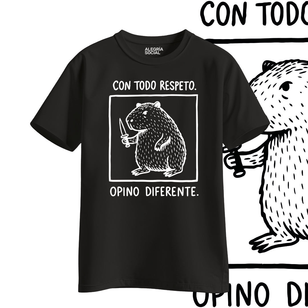 Polera Unisex Con todo respeto opino diferente