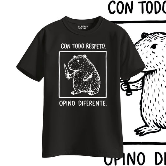 Polera Unisex Con todo respeto opino diferente