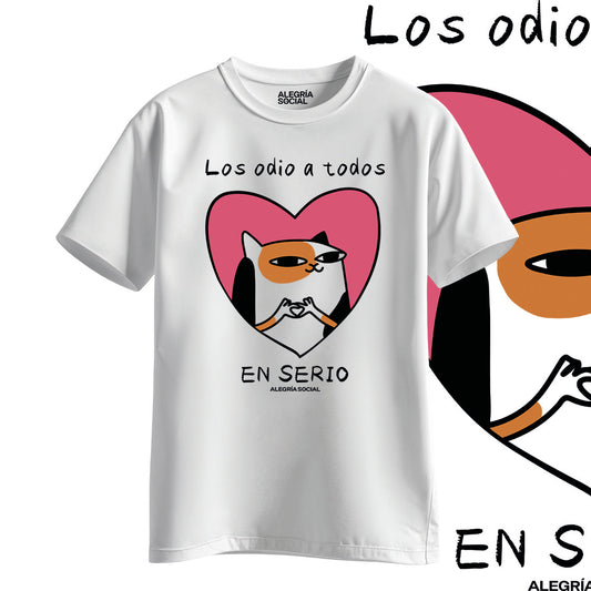Polera Unisex Los odio a todos