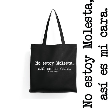 Tote bag No estoy molesta así es mi cara