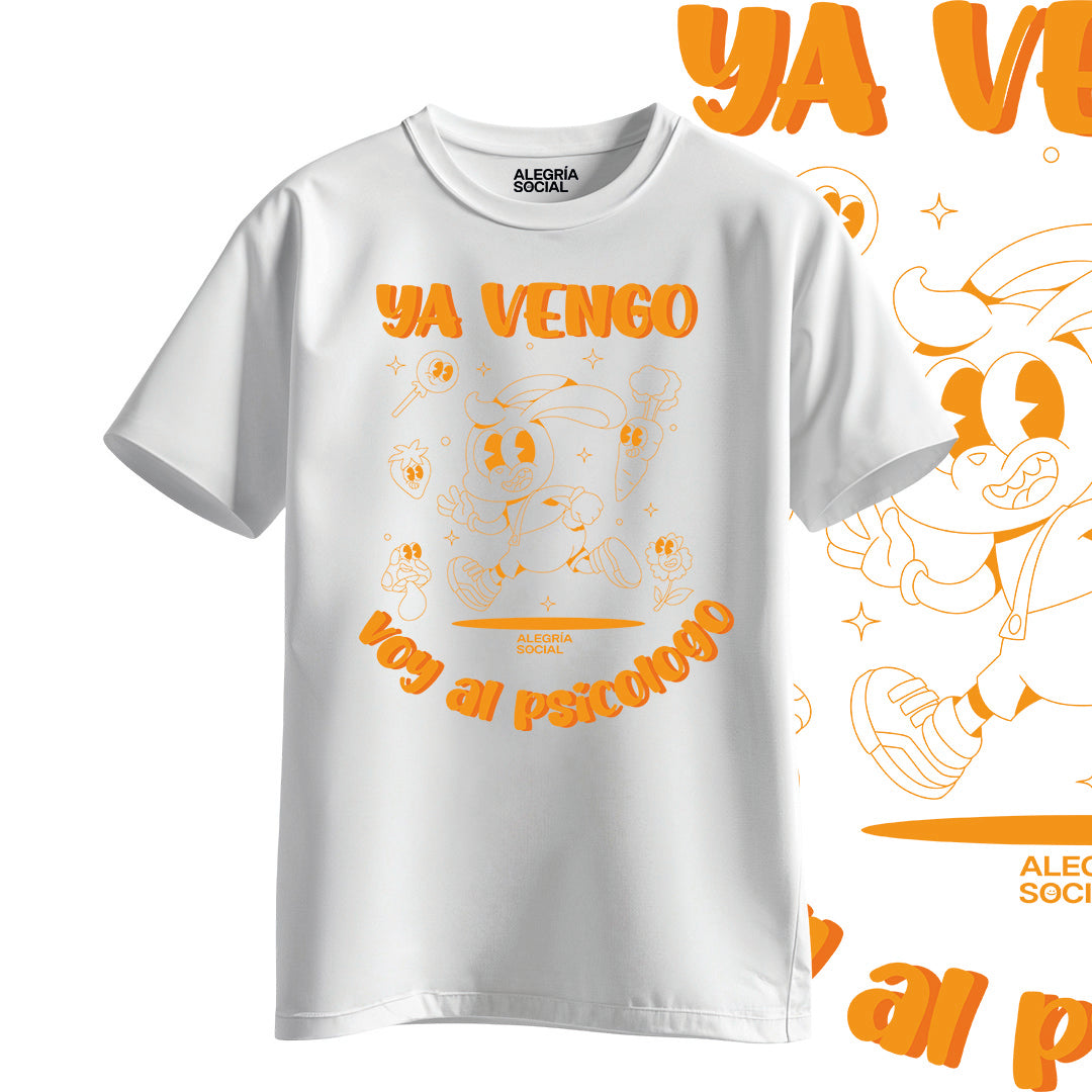 Polera Unisex Ya vengo voy al psicólogo