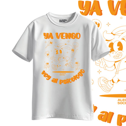 Polera Unisex Ya vengo voy al psicólogo