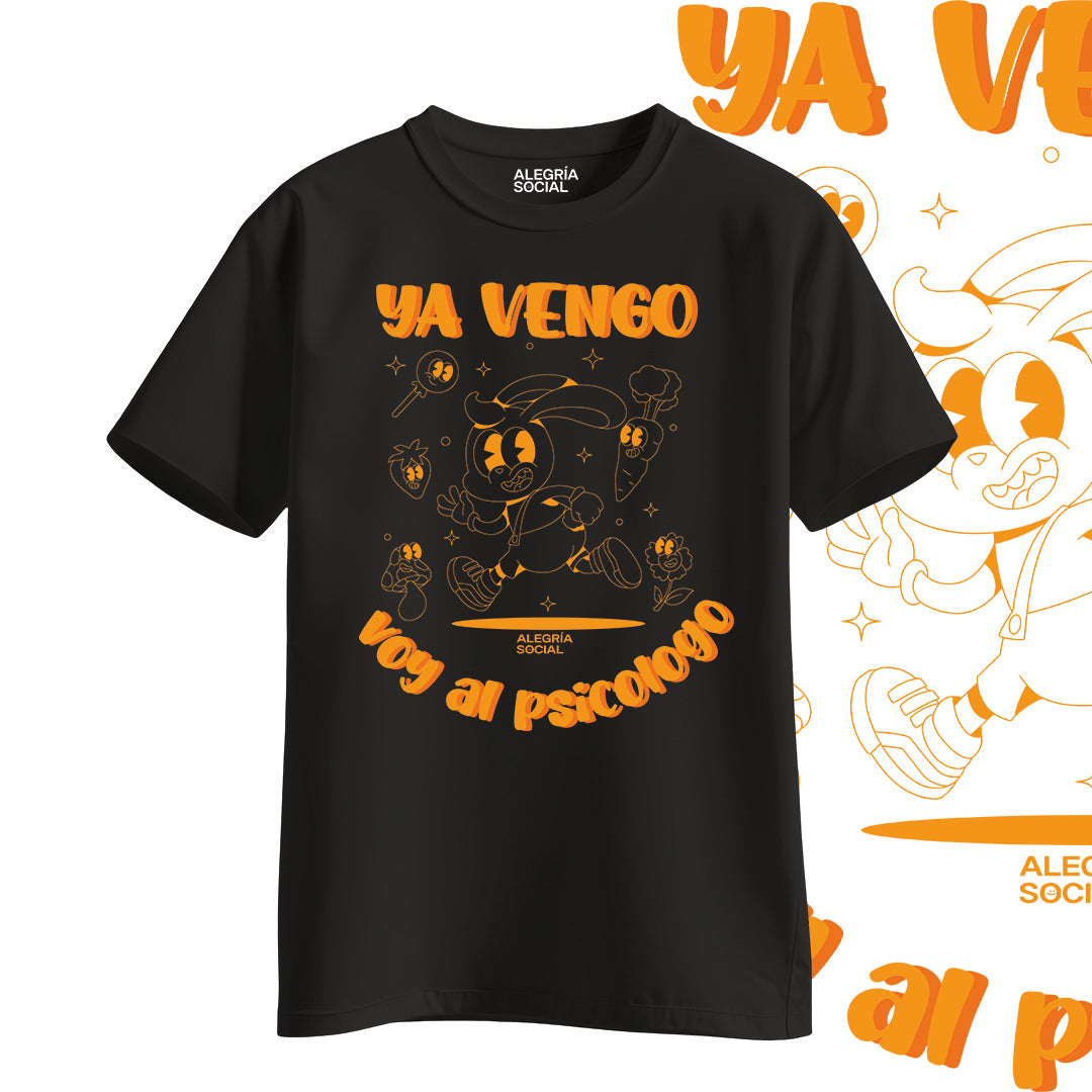 Polera Unisex Ya vengo voy al psicólogo